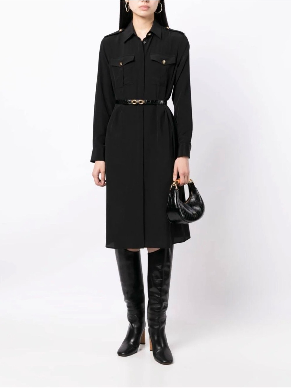 Nili Lotan Black Silk Adelaide Dress